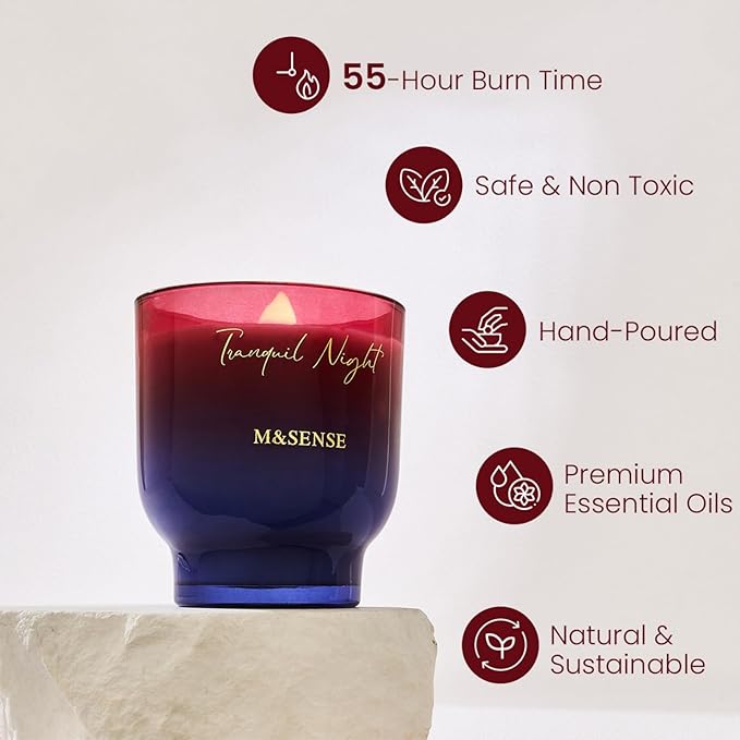 M&SENSE 9.88oz Natural Soy Wax Jar Candle - Image 2