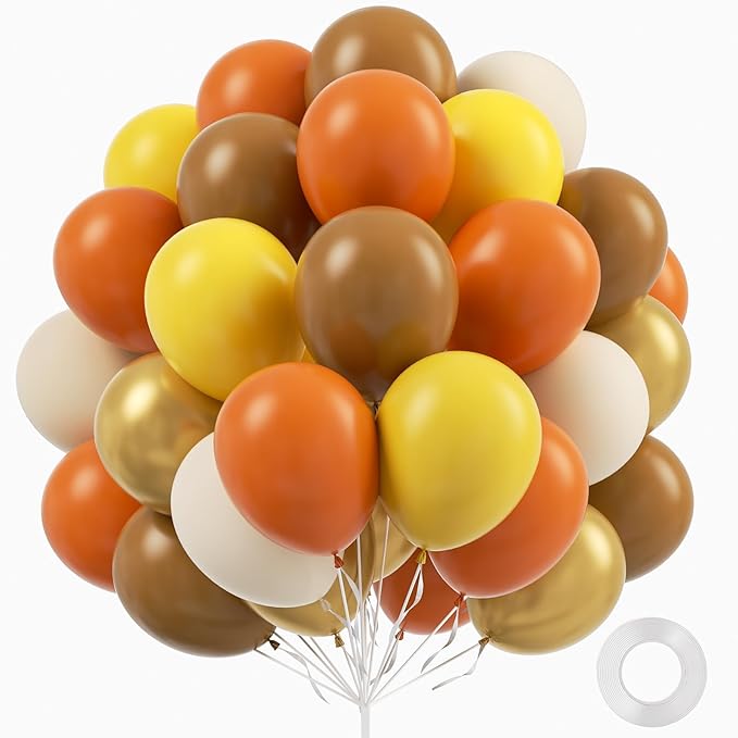 60pcs Fall Balloons Thanksgiving Balloons 12inch by Leraqertra