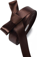 5/8" x 50 Yards Brown Satin Ribbon Single Faced Fabric Ribbons by Oakarbo