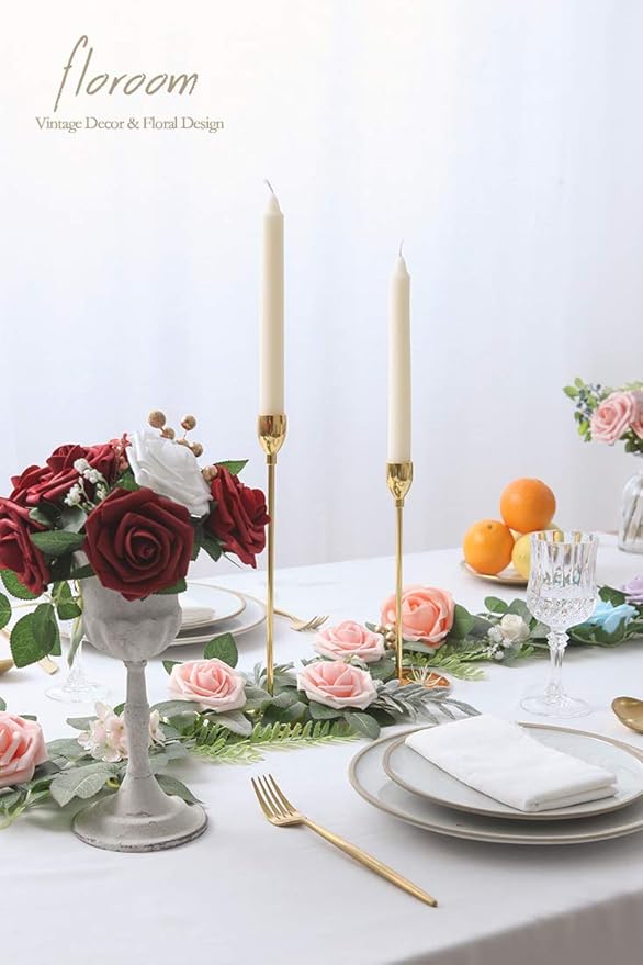 Floroom Artificial Flowers 50pcs Real Looking Blush Foam Fake Roses - Image 6