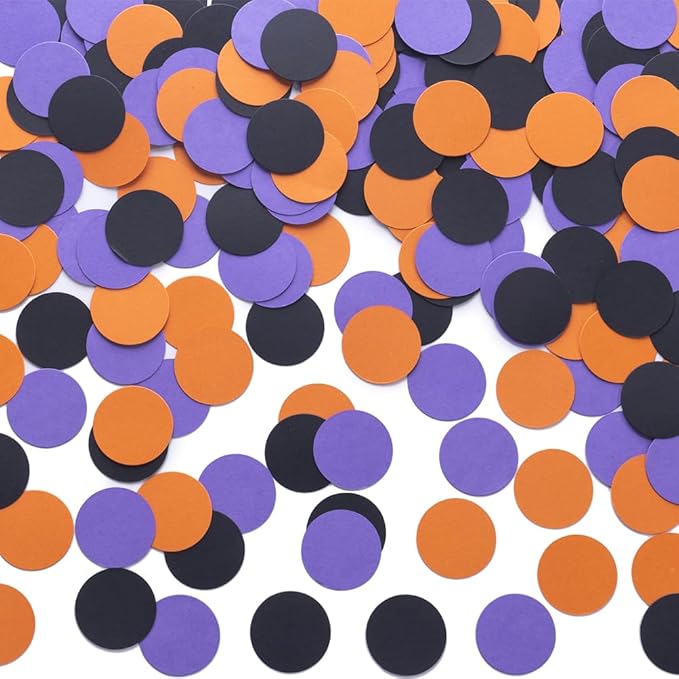 Purple Black Orange Confetti Table Decoration by MOWO