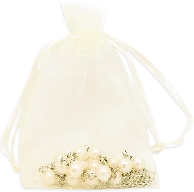 TheDisplayGuys 100-Pack 3x4 Cream Sheer Organza Gift Bags by TheDisplayGuys