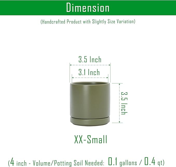 D'vine Dev Set of 4 Small Ceramic Plant Pots, 3.5 Inch Succulent Planter Pot - Image 2