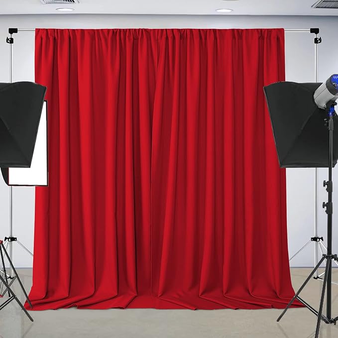 Joydeco Christmas Red Backdrop Curtain - Image 3