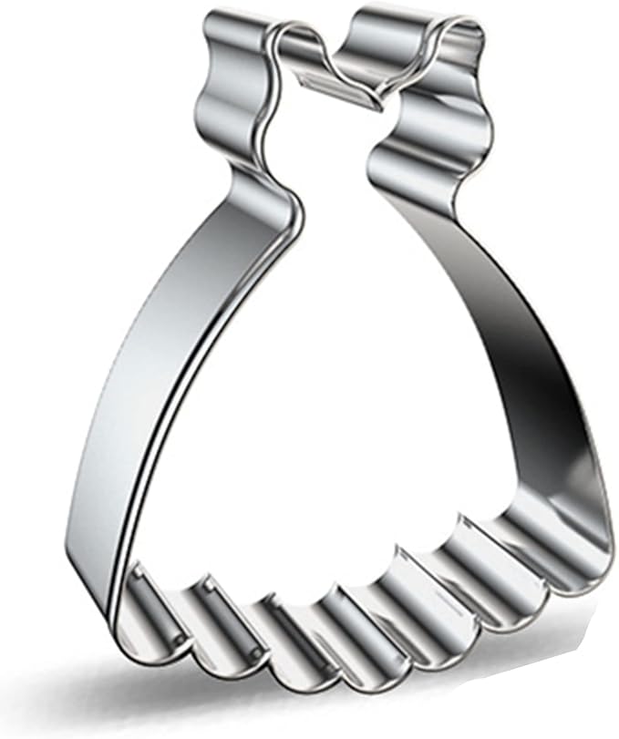 Large Size Dress Shaped Cookie Cutter, Stainless Steel Suspenders Princess - Image 8