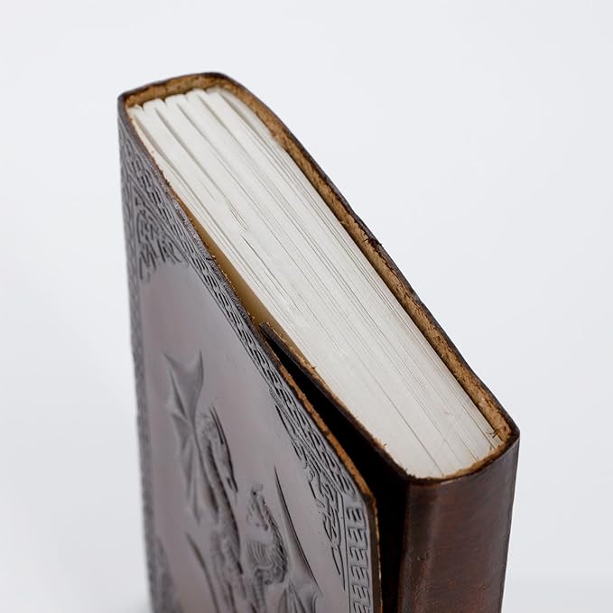 Handmade Leather Double Dragon Journal | Writing Notebook Diary | Bound Daily - Image 8