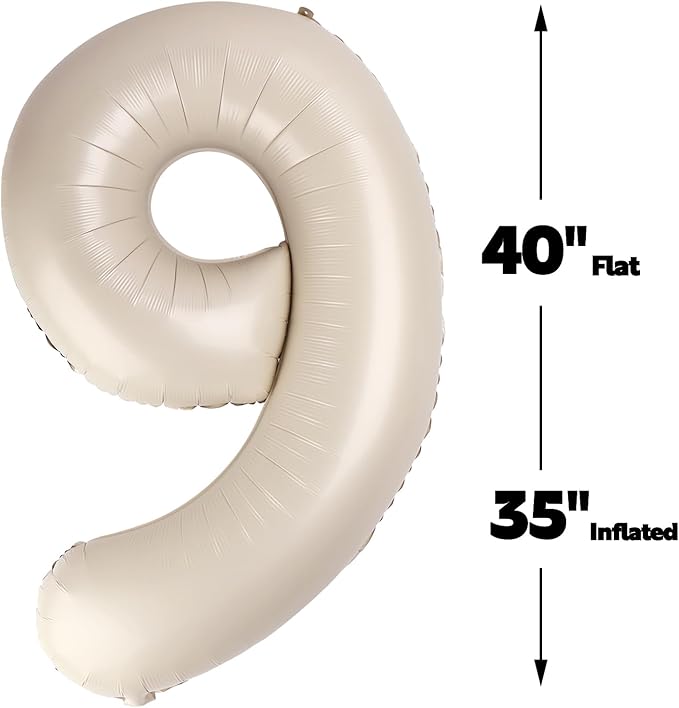 40 Inch Big Cream White 19 91 Balloon Number, Jumbo Giant Happy 19th 91 - Image 4