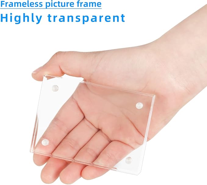 Mini Acrylic Picture Frame 2.5x3.5 Clear Double Sided Magnetic Photo Frames - Image 5