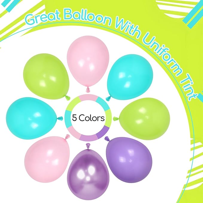 60pcs Blue and Green Balloons 12inch - Image 7