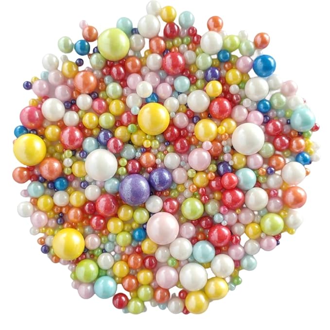 Edible Pearl Sugar Sprinkles Multicolor Candy Mixing Size Baking Edible Cake - Image 3