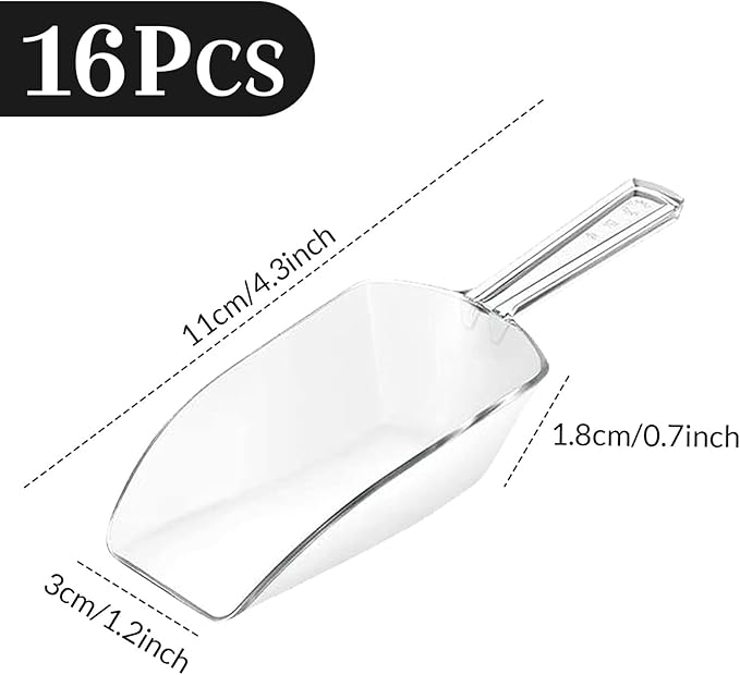 Hestya 16 Pcs Christmas Multi Purpose Clear Plastic Scoops - Image 2