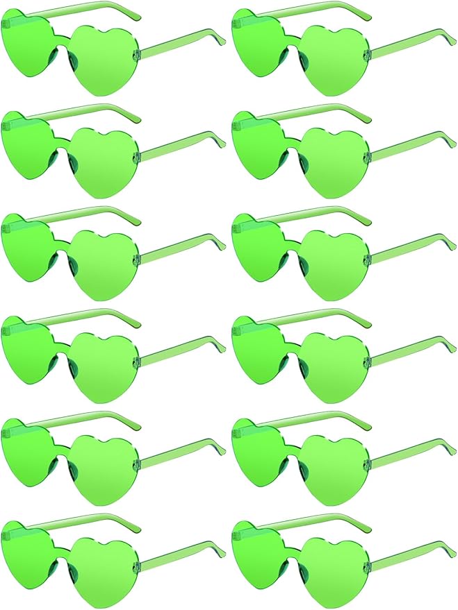 12 Pairs Heart Shaped Sunglasses by AGGKKY