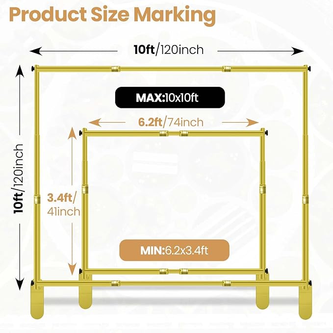 Jiang&Rong 10x10ft Heavy Duty Backdrop Stand Kit - Image 2