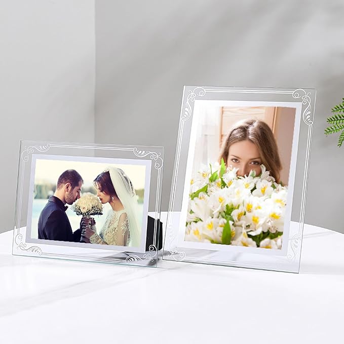 Photo Frames Picture Frame 2 Pack 5x7 High Definition Glass Vertical and - Image 6