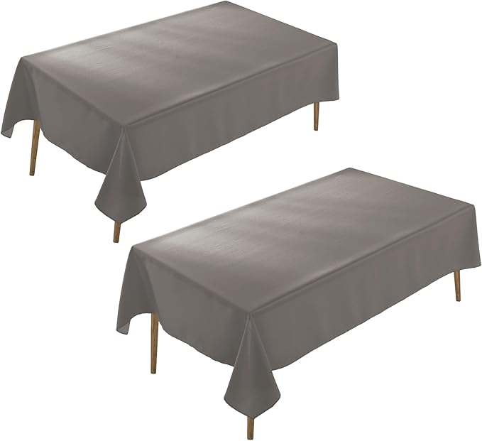 Craft And Party 2 Pack Rectangle Tablecloth, 60 x 102 Inch Charcoal Washable by CraftAndParty