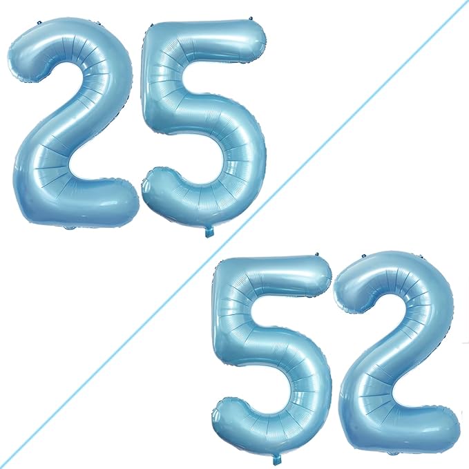 GOER Number 25 Balloons for 25th Birthday Party Decorations, 42 Inch Jumbo Foil by GOER
