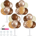 TONIFUL 4 Set Brown Champagne Gold Balloon Stand Centerpiece Table Decorations by TONIFUL