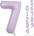 40 Inch Balloon Number 7 Pastel Purple, Large Mylar Foil Light Purple Number by Lingqiang