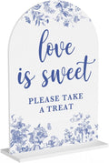 Acrylic Wedding Signs, Dusty Blue Wedding Decor, Love is Sweet Signs by KongMoTree