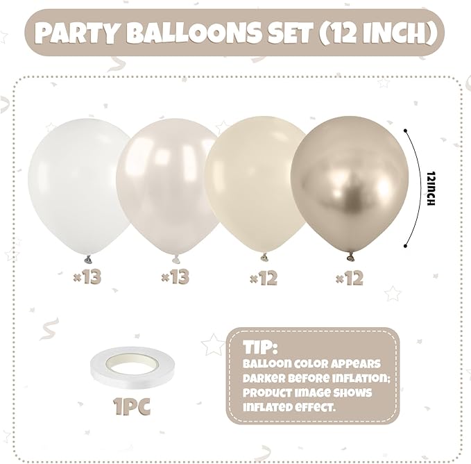 Beige White Pearl Balloons - Image 3