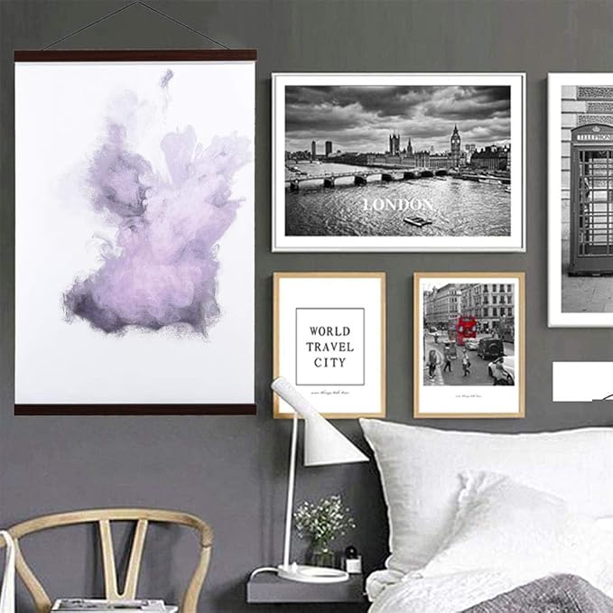 25x16 25x35 25x38 Poster Frame, Magnetic Light Wood Wooden Frame Hanger - Image 5