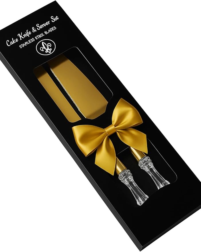 Elegant Cake Knife and Server Set - Image 2