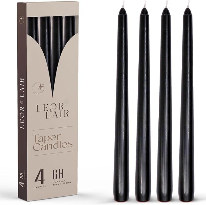 Leor & Lair Black Taper Candles by LeorLair