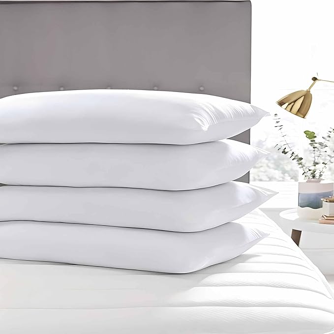 Ultra Thin Flat Soft Bed Pillows King Size Set of 2 Pack - Image 4