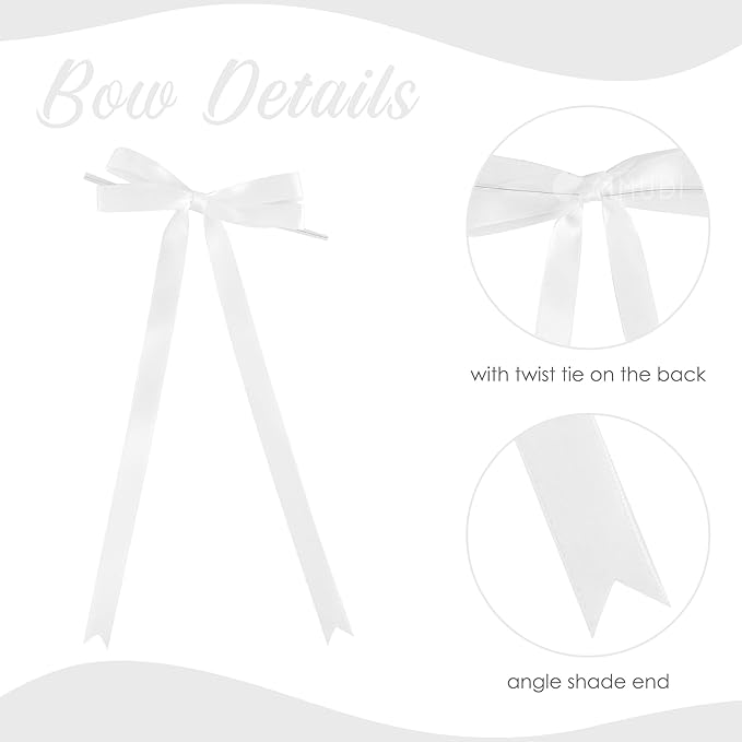 AIMUDI White Bows 5 × 10" Satin Bows - Image 4