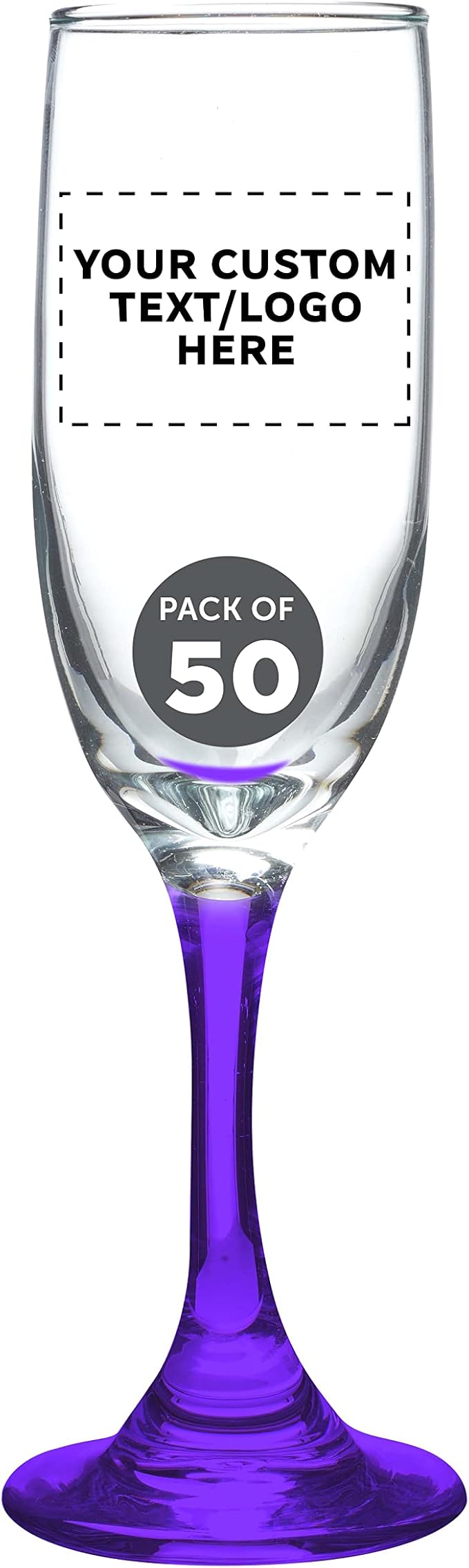 DISCOUNT PROMOS Custom Premiere Champagne Flutes 6.25 oz. Set of 50, by DISCOUNTPROMOS