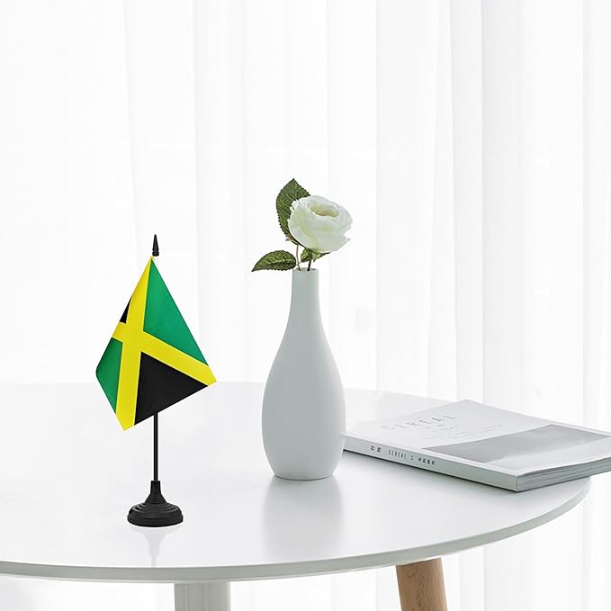 12 Pack Jamaica Desk Flag Set, Jamaican Table Office Flag, Small Miniature - Image 5
