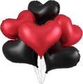 Black Red Heart Balloons, 24Inch Large Red Black Heart Foil Balloons by vibzox