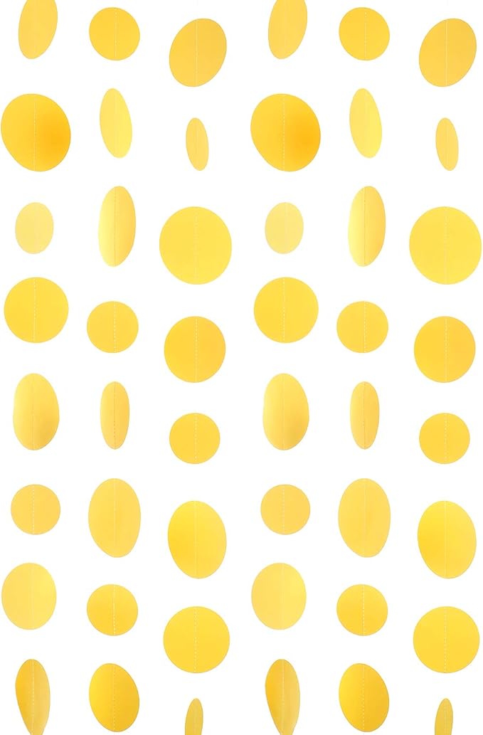 Yellow Paper Garland Circle Dot Party Banner Streamer Backdrop Hanging by WEVEN