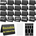 20 Pack Mini Chalkboard Signs for Food Display by MALUBAKA