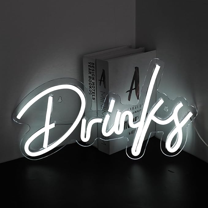 Looklight Drinks Neon Sign, Bar Neon Sign, Neon Signs by LooklightNeonSign