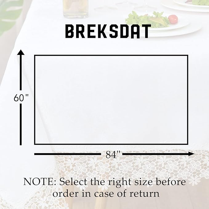 White lace Premium Rectangle Farmhouse Tablecloth Waterproof OilProof - Image 5