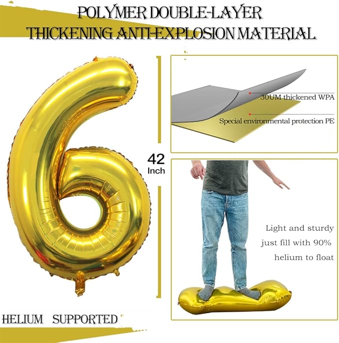GOER Number 16 Balloons for 16th Birthday Sweet 16 Party Decorations, 42 Inch - Image 2