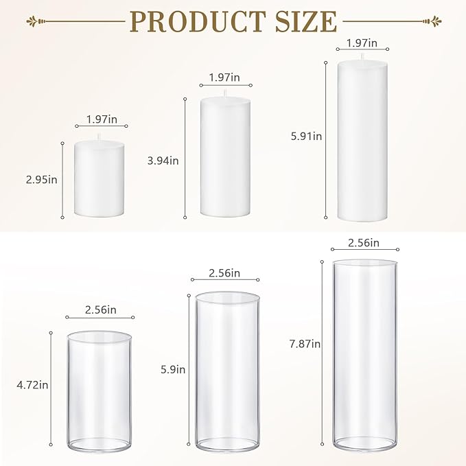 36 PCS Ivory White Pillar Candles - Image 2