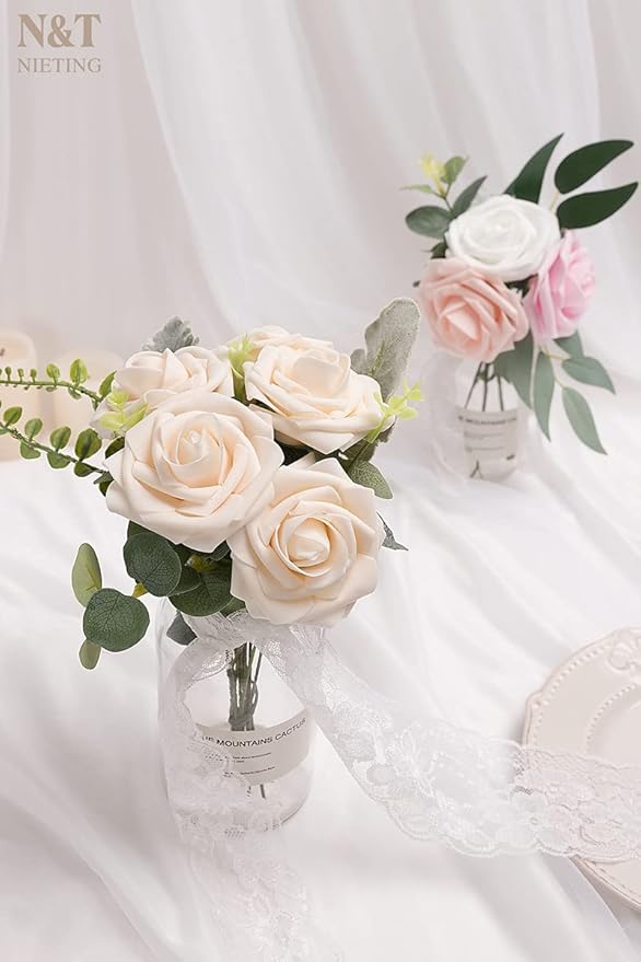 N&T NIETING Artificial Flowers, Cream Roses - Image 7