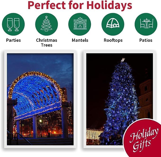 60 Count Blue - String Lights - LED Christmas Lights, Mini led Lights - Image 7