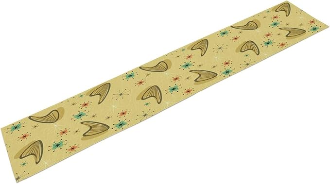 Mid Century Table Runner, Modern Atomic Pattern Absctract Geometric Retro 1950S - Image 2