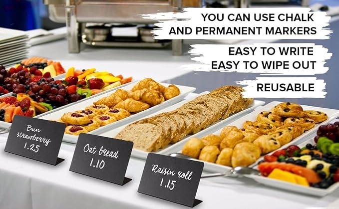 10 Pack Mini Chalkboard Signs 3x4 inch – Erasable Food Signs - Image 4