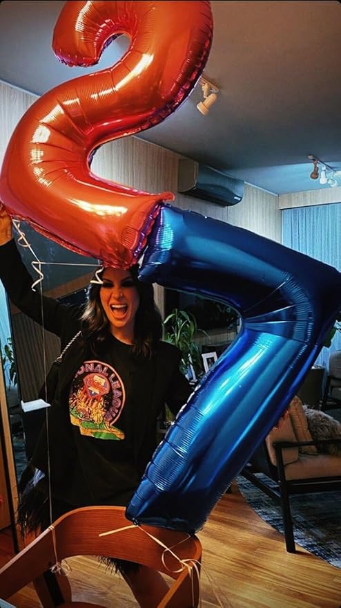 Digital Number 7 Night Blue Birthday Balloon 40 Inch, Foil Balloons - Image 4