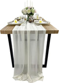 EHLDekol 13ft Ivory Chiffon Table Runner, 29x156 Inches Romantic and Rustic by EHLDekol