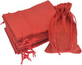 20pcs Burlap Bags with Drawstring, 2.7x3.5 Inch Red Jute Gift Bag Bulk by Bezall
