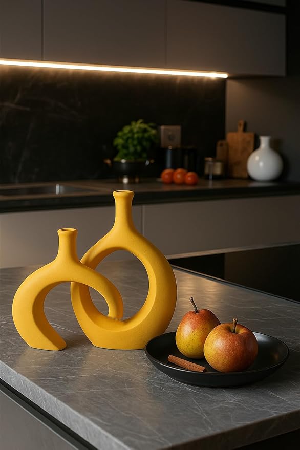 WUBIANJIE Yellow Ceramic Vase - Image 8