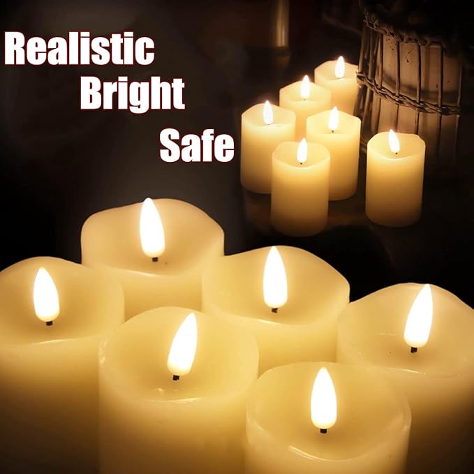 Eywamage Timer Flameless Votive Candles 2 inch x 3 inch, Flickering Small LED - Image 8