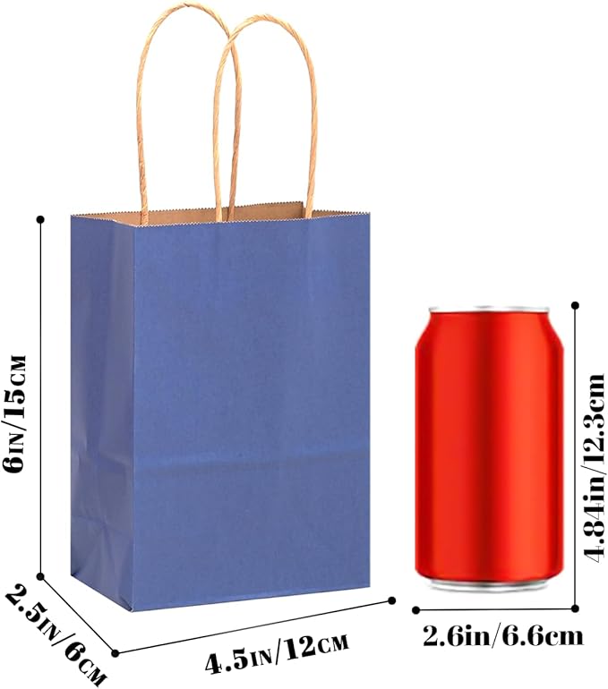 qiqee 24 Pcs Deep Blue Mini Paper Gift Bags - Image 4