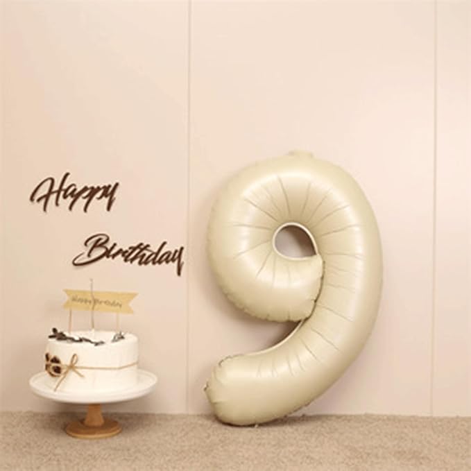 40 Inch Cream White Number 9 Balloon Mylar Big Foil Helium Number 19 29 39 49 - Image 3