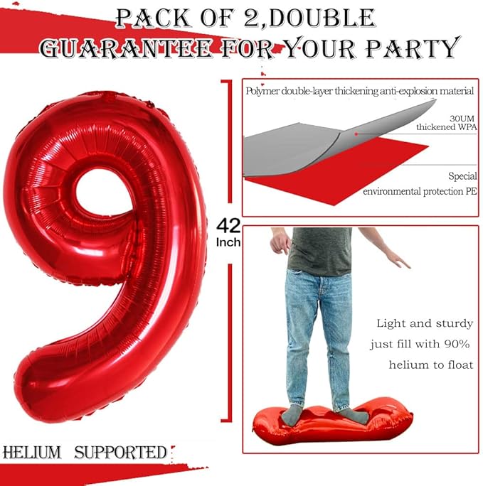 GOER Number 29 Balloons for 29th Birthday Party Decorations, 42 Inch Jumbo Foil - Image 2